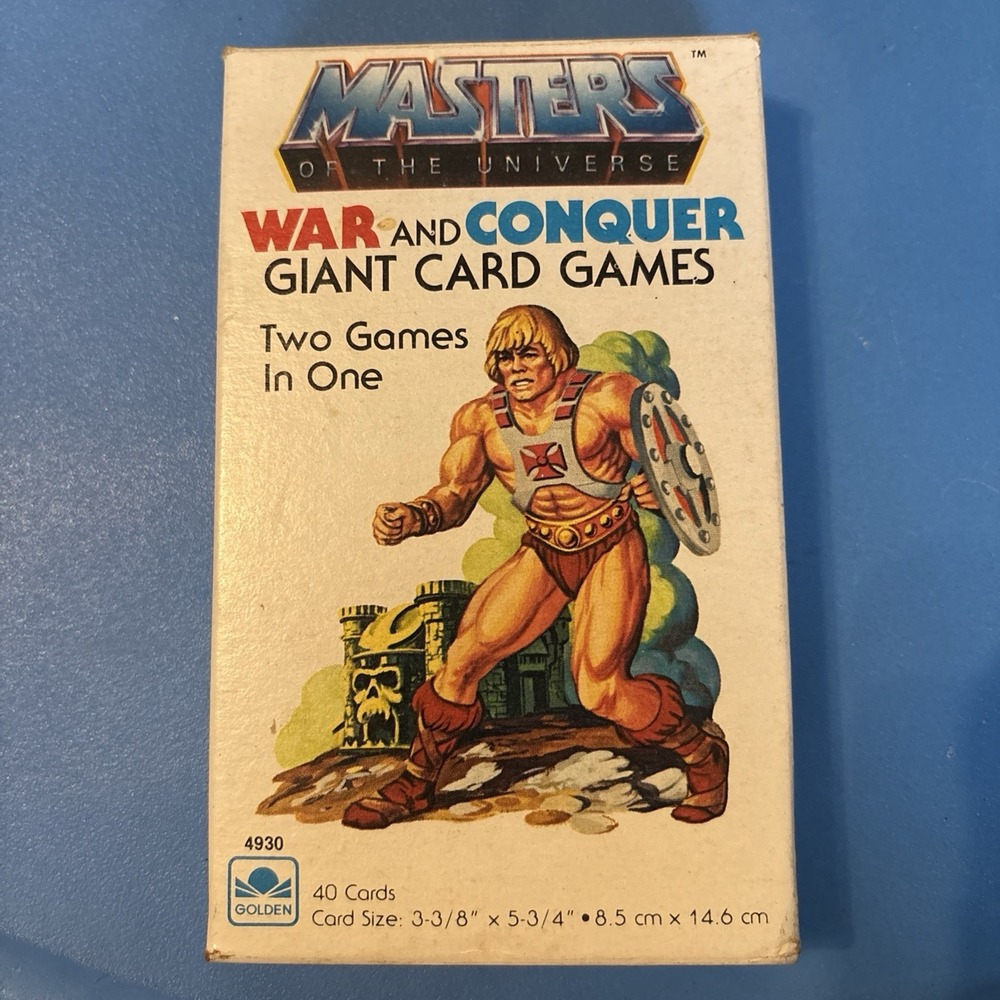 Masters of the Universe War and Conquer Giant card games golden Complete 1983